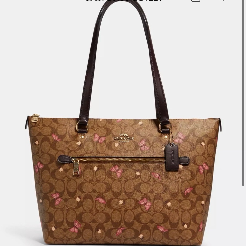 Gallery Tote Bag In Signature Canvas With Butterfly Print